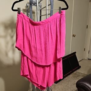 Vibrant Pink Swim Cover up Romper